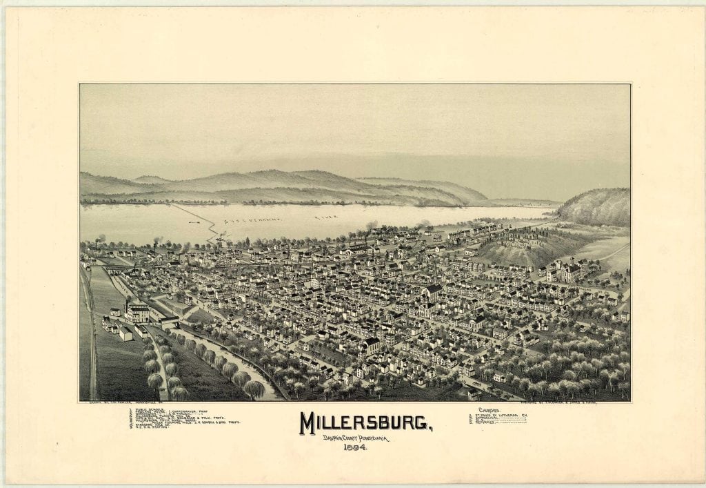 Vintage map of Millersburg Riverfront